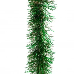 - No Manufacturer - Party Supplies Green And Silver Pine Needle Tinsel Garland 9' X 4" (Each)