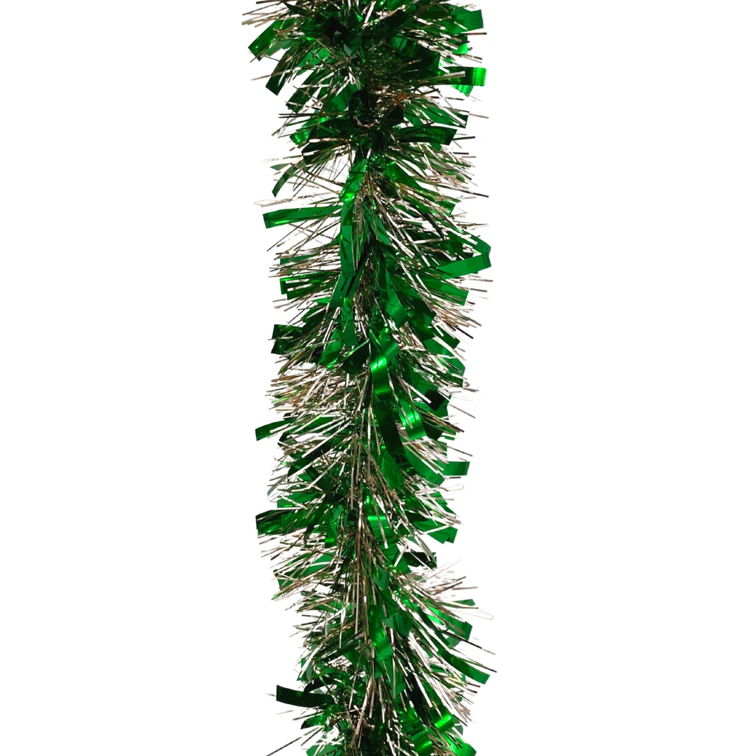 - No Manufacturer - Party Supplies Green And Silver Narrow & Wide Tinsel Garland 9' X 4" (Each) 3 - No Manufacturer - Party Supplies Green And Silver Narrow & Wide Tinsel Garland 9' X 4" (Each)