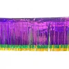 Plush Appeal, LLC Party Supplies 10' X 15" Holographic Purple, Green And Gold Fringe (Each)