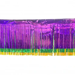 Plush Appeal, LLC Party Supplies 10' X 15" Holographic Purple, Green And Gold Fringe (Each)