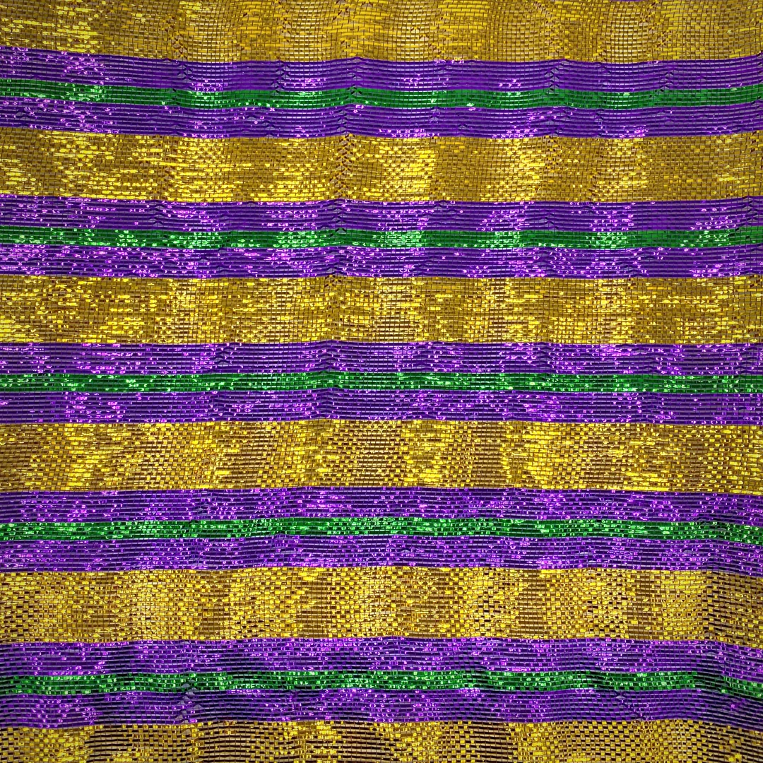 - No Manufacturer - 21"x 10yds Bold Stripe Mardi Gras Mesh (Each) 4 - No Manufacturer - 21"x 10yds Bold Stripe Mardi Gras Mesh (Each)