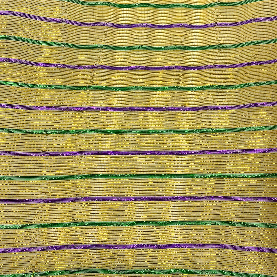 - No Manufacturer - 21"x 10yds Gold With Stripes Mardi Gras Mesh (Each) Party Supplies 4 - No Manufacturer - 21"x 10yds Gold With Stripes Mardi Gras Mesh (Each) Party Supplies