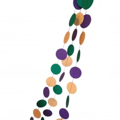 - No Manufacturer - Party Supplies Mardi Gras Glitter Paper Circle Garland 6.5' (Each)