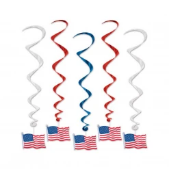 - No Manufacturer - American Flag Whirls (Pack Of 5) Party Supplies