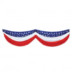 - No Manufacturer - Party Supplies Stars & Stripes Fabric Bunting With Adjustable Drawstrings 5' 10" (Each)
