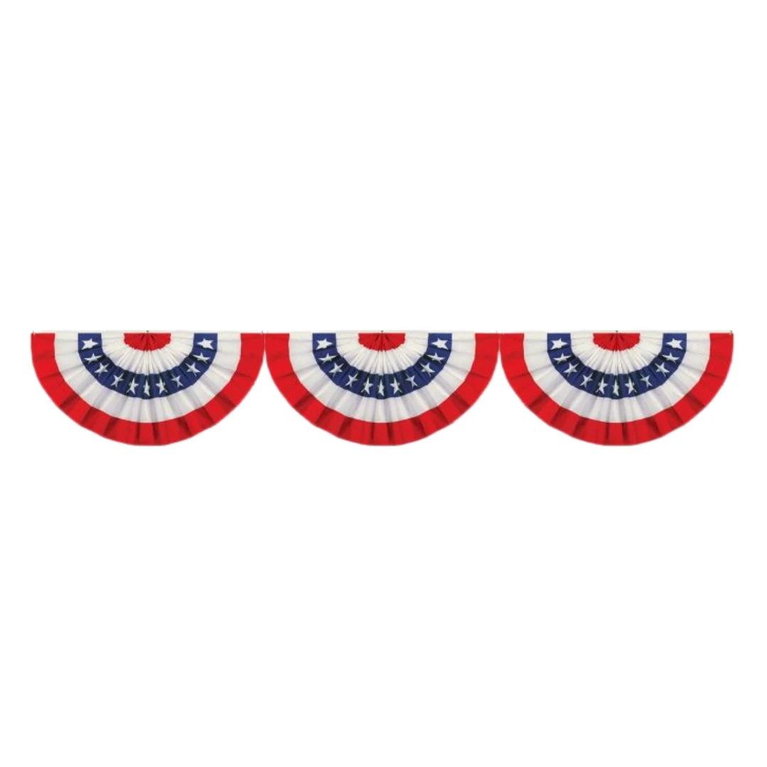 - No Manufacturer - Jointed Patriotic Bunting Cutout Printed 2 Sides 12" X 6' (Each) 3 - No Manufacturer - Jointed Patriotic Bunting Cutout Printed 2 Sides 12" X 6' (Each)