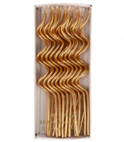 - No Manufacturer - Gold Swirly Candles (20 Pieces) Party Supplies