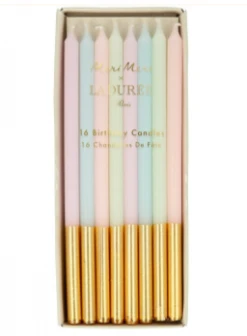 - No Manufacturer - Party Supplies Landuree Paris Gold Leaf Candles (16 Pieces)