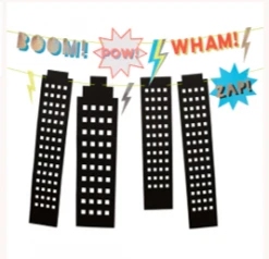 - No Manufacturer - Superhero Garland (2 Pieces) Party Supplies