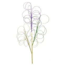 Plush Appeal 35" Purple, Green, And Gold Glitter Wispy Spray (Each) Party Supplies