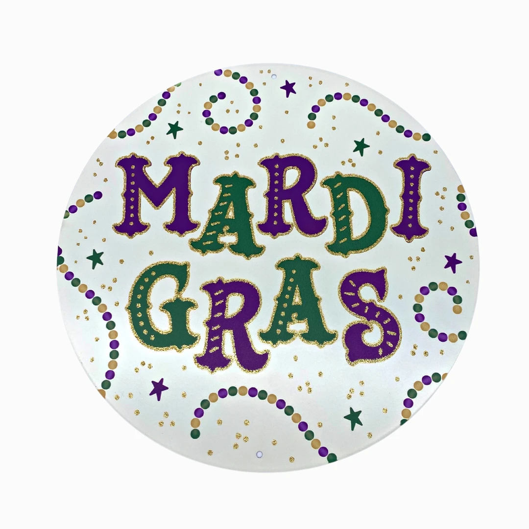 Plush Appeal 12" Glitter Mardi Gras Sign (Each) Party Supplies 3 Plush Appeal 12" Glitter Mardi Gras Sign (Each) Party Supplies