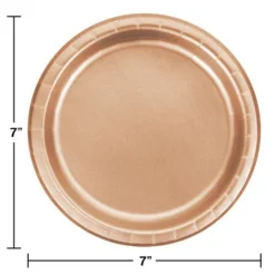 Plush Appeal, LLC 7" Rose Gold Foil Plates (Pack Of 8) Tableware