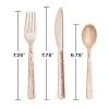 Plush Appeal, LLC Party Supplies Hammered Rose Gold Plastic Cutlery Set (Pack) 2 Plush Appeal, LLC Party Supplies Hammered Rose Gold Plastic Cutlery Set (Pack)