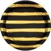Plush Appeal, LLC 9" Black Velvet With Gold Foil Stripes Plates (Pack Of 8) 2 Plush Appeal, LLC 9" Black Velvet With Gold Foil Stripes Plates (Pack Of 8)