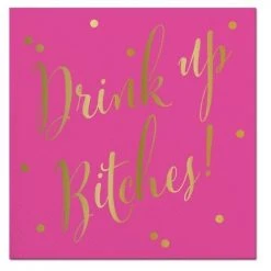 MGSPOT Party Supplies Drink Up Bitches Beverage Napkins (Pack Of 20)