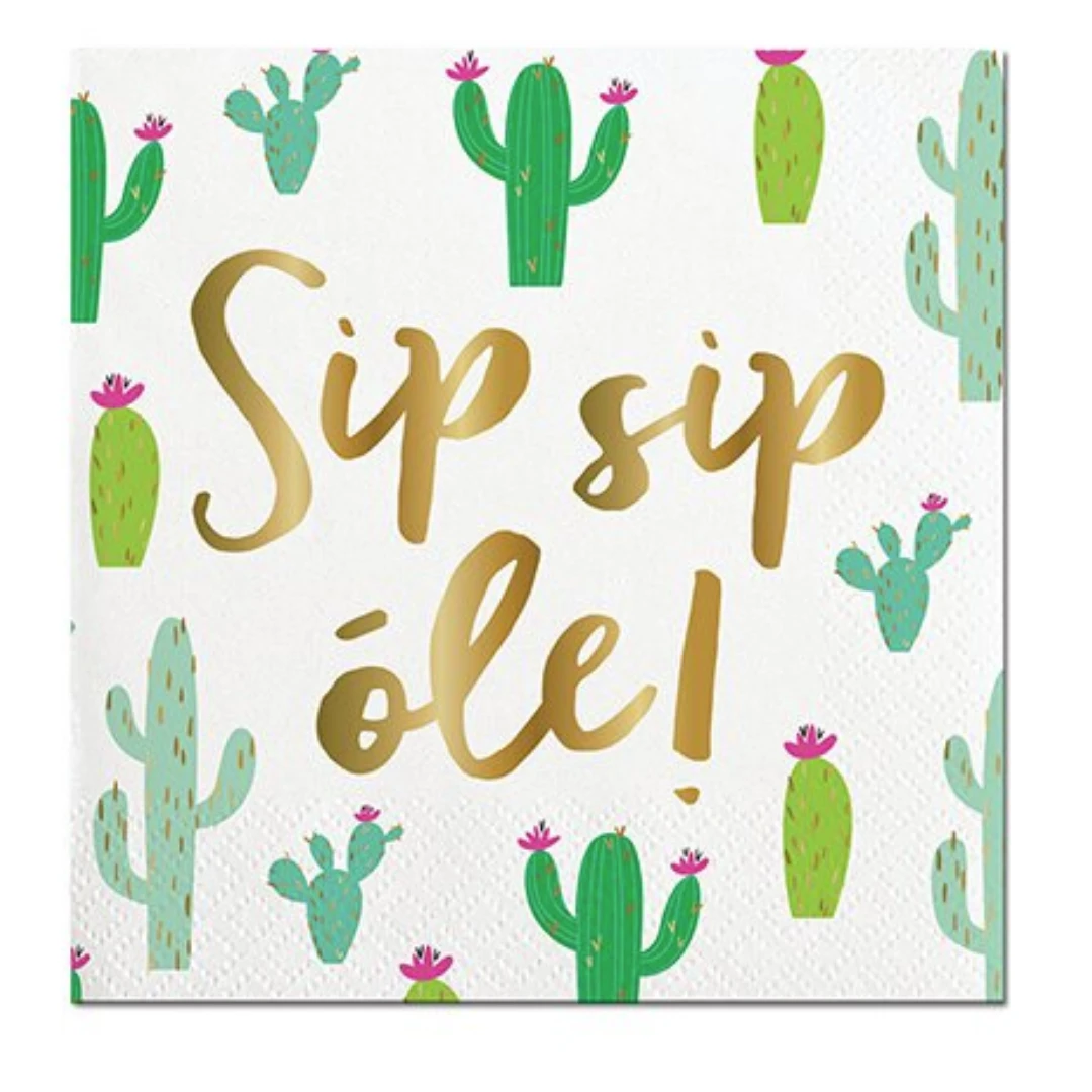 Plush Appeal, LLC Sip Sip Ole Beverage Napkins - 5" X 5" (20 Count) Party Supplies 3 Plush Appeal, LLC Sip Sip Ole Beverage Napkins - 5" X 5" (20 Count) Party Supplies