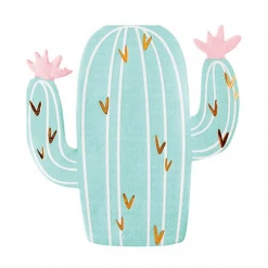 Plush Appeal, LLC Cactus Die-Cut Napkins - 5.5" X 5.5" (20 Count)