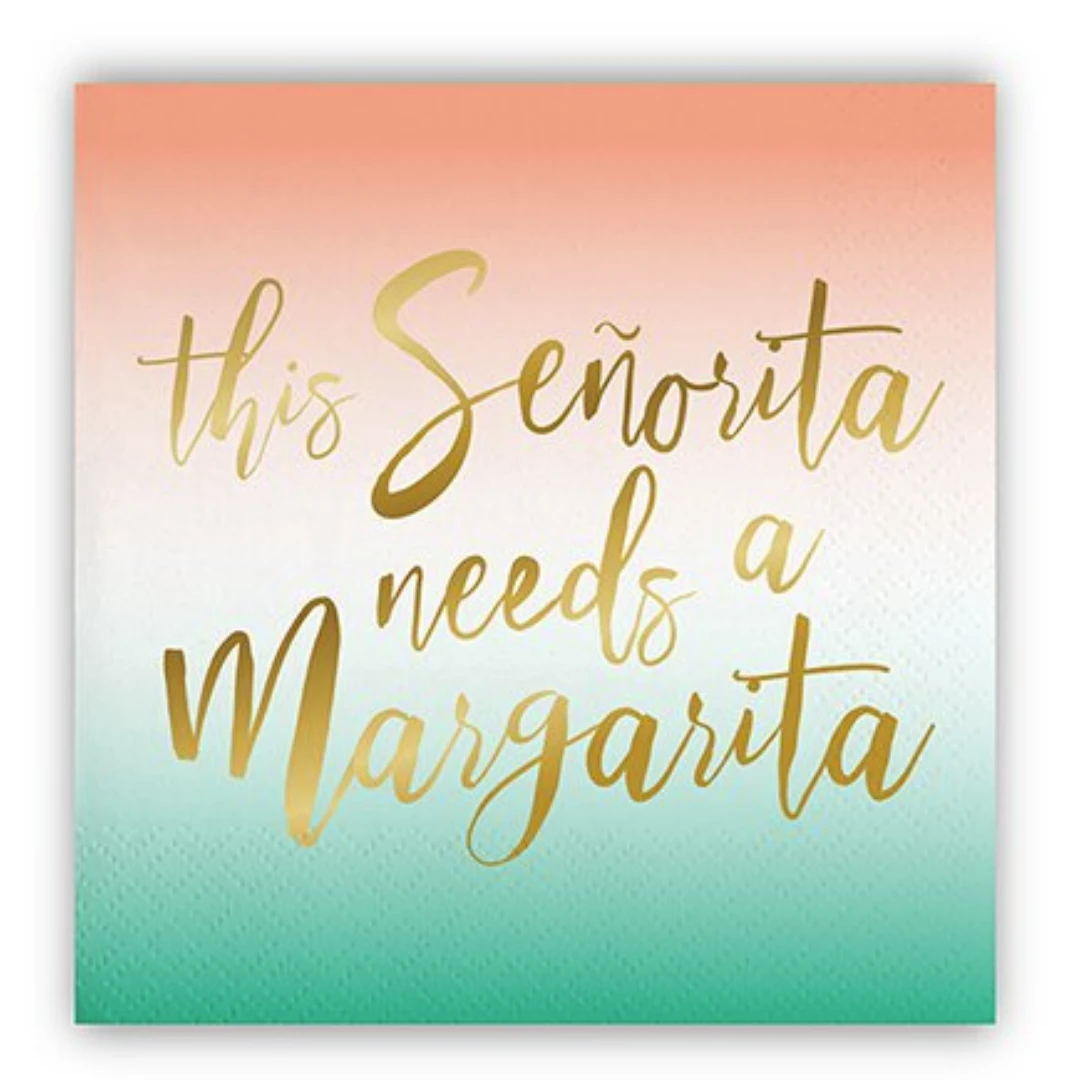 Plush Appeal, LLC This Senorita Needs A Margarita Beverage Napkins - 5" X 5" (20 Count) Plush Appeal, LLC This Senorita Needs A Margarita Beverage Napkins - 5" X 5" (20 Count)