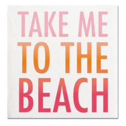 Plush Appeal, LLC Take Me To The Beach Beverage Napkins - 5" X 5" (20 Count)