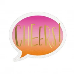 Plush Appeal, LLC Orange And Pink Ombre CHEERS! Die-Cut Beverage Napkins (20 Ct)