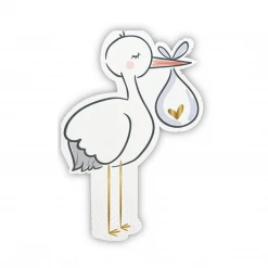 Plush Appeal, LLC Stork Napkins Die-Cut - 6.75" X 4" (20 Count)