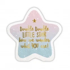 Plush Appeal, LLC Party Supplies Twinkle Star Die-cut Napkins - 5" X 5" (20 Count)