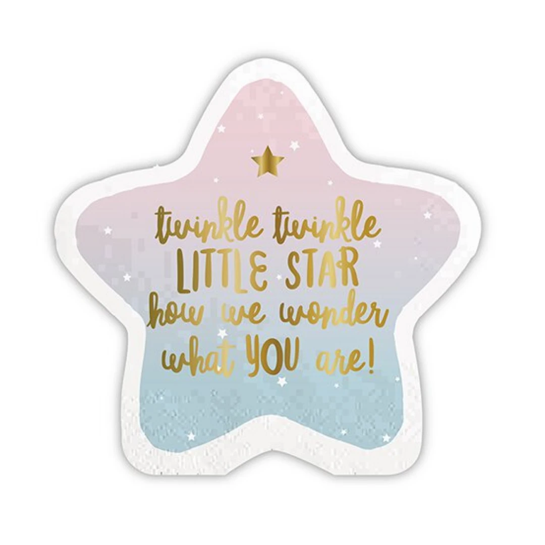 Plush Appeal, LLC Party Supplies Twinkle Star Die-cut Napkins - 5" X 5" (20 Count) Plush Appeal, LLC Party Supplies Twinkle Star Die-cut Napkins - 5" X 5" (20 Count)
