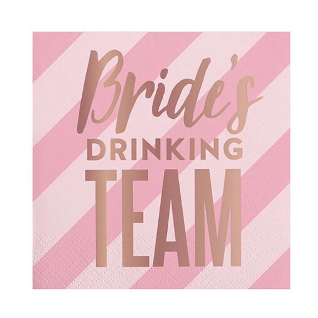 Plush Appeal, LLC 5" Bride's Drinking Team Napkins (20 Ct) 3 Plush Appeal, LLC 5" Bride's Drinking Team Napkins (20 Ct)
