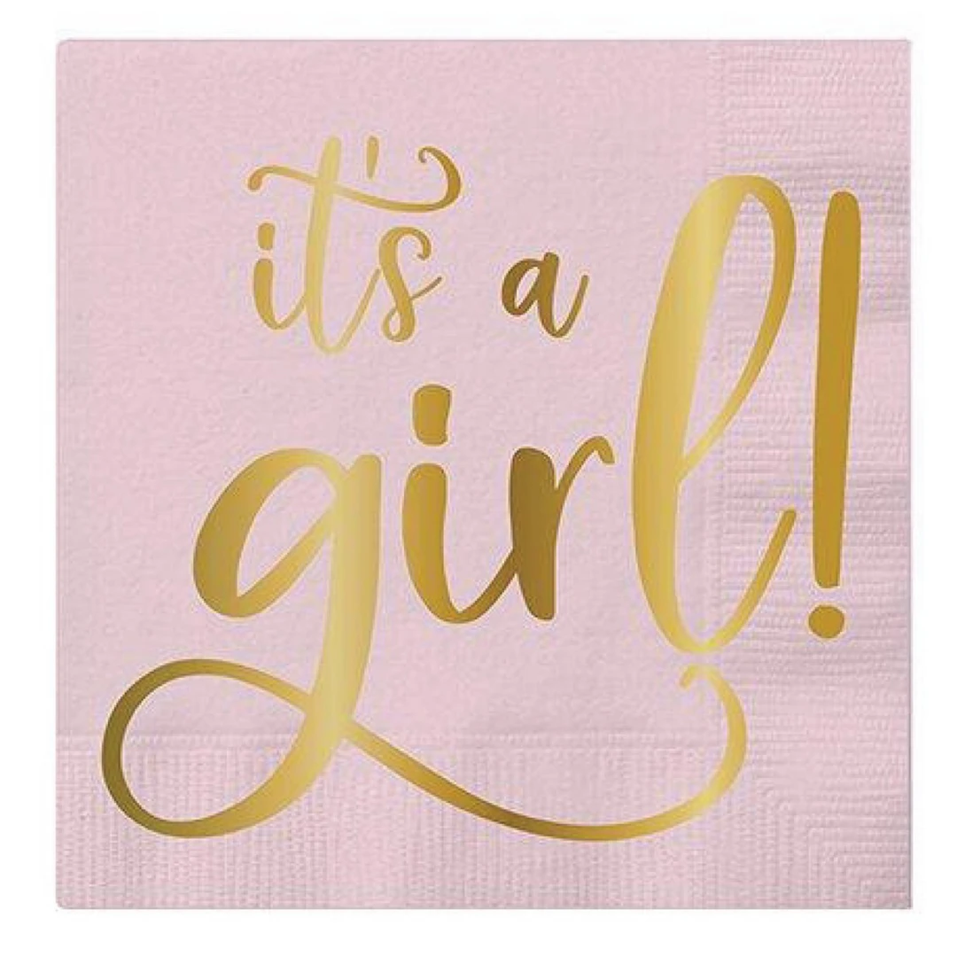 Plush Appeal, LLC 5" It's A Girl Napkins (20 Ct) 3 Plush Appeal, LLC 5" It's A Girl Napkins (20 Ct)