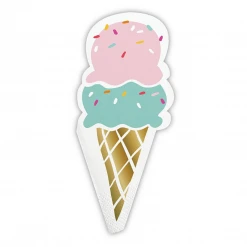 Plush Appeal, LLC Party Supplies Die-cut Ice Cream Cone Napkins (20 Ct)