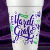 Plush Appeal, LLC 16oz Mardi Gras Scripts Foam Cups (10 Ct) 1 Plush Appeal, LLC 16oz Mardi Gras Scripts Foam Cups (10 Ct)