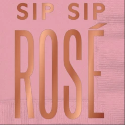 Plush Appeal, LLC Sip Sip Rose Cocktail Napkins - 5" X 5" (20 Count)
