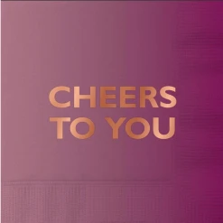 Plush Appeal, LLC Cheers To You Cocktail Napkins - 5" X 5" (20 Count) Party Supplies