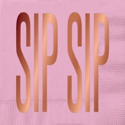Plush Appeal, LLC Party Supplies Sip Sip Cocktail Napkins - 5" X 5" (20 Count)
