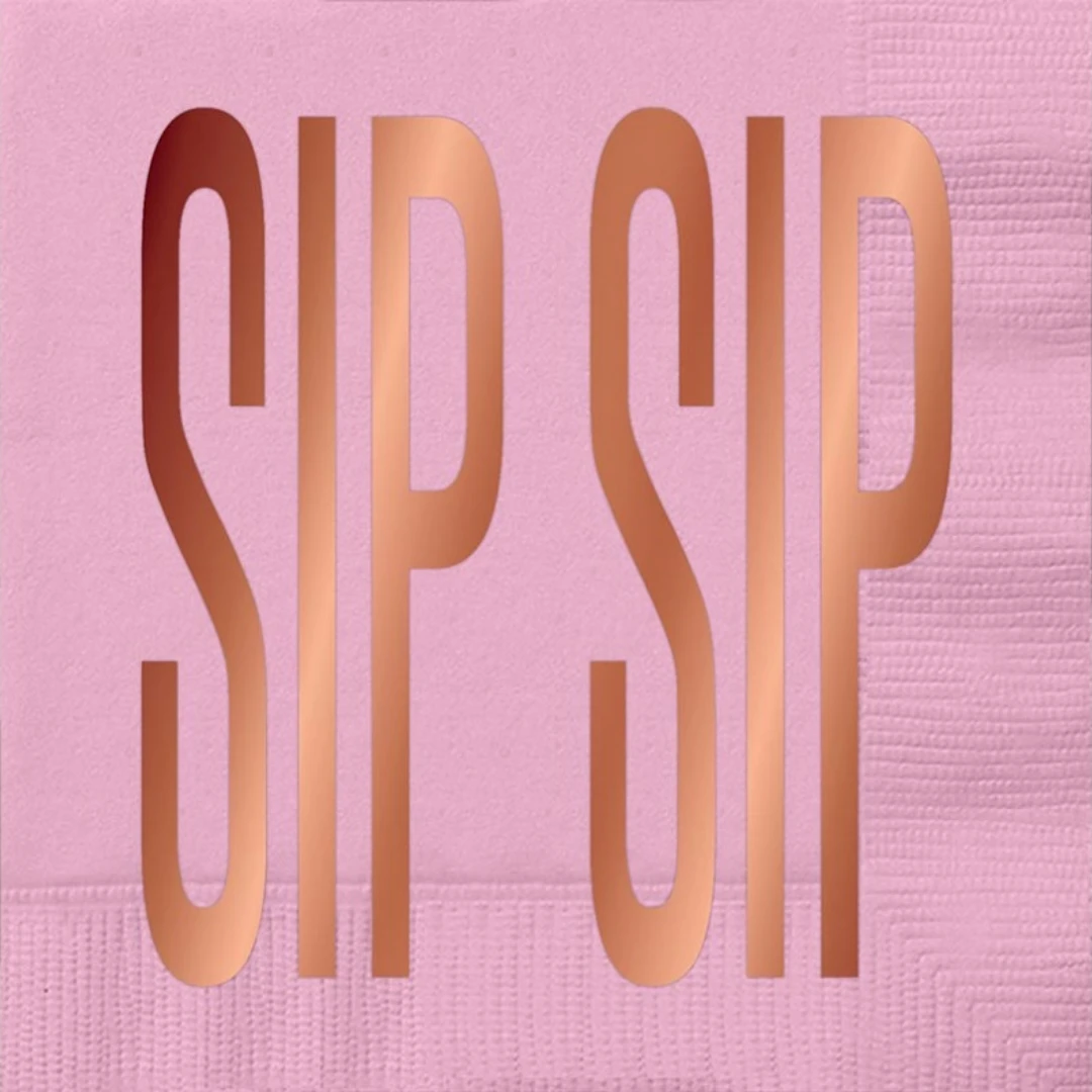 Plush Appeal, LLC Party Supplies Sip Sip Cocktail Napkins - 5" X 5" (20 Count) 3 Plush Appeal, LLC Party Supplies Sip Sip Cocktail Napkins - 5" X 5" (20 Count)