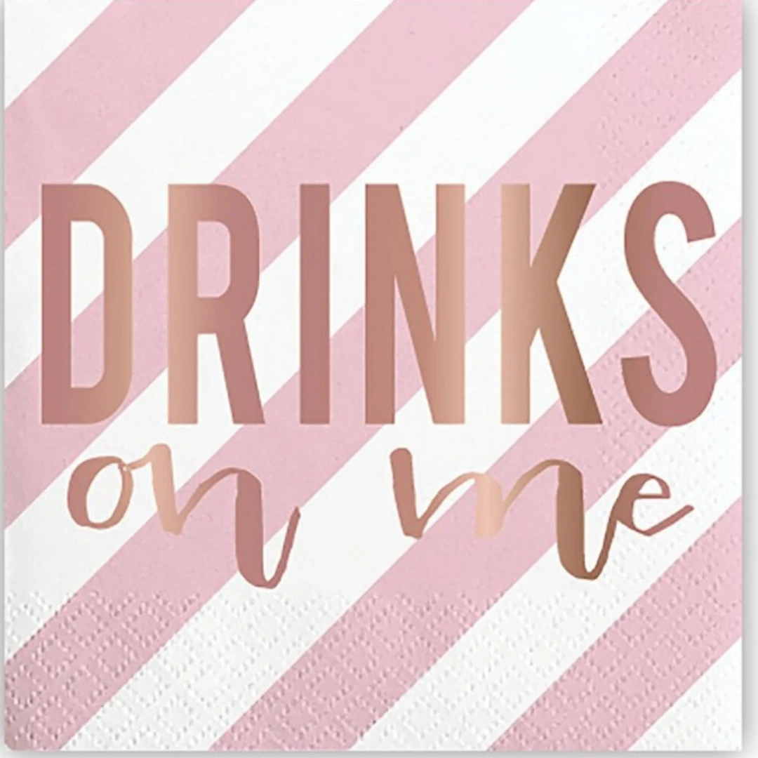 Plush Appeal, LLC Drinks On Me Cocktail Napkins - 5" X 5" (20 Count) 3 Plush Appeal, LLC Drinks On Me Cocktail Napkins - 5" X 5" (20 Count)