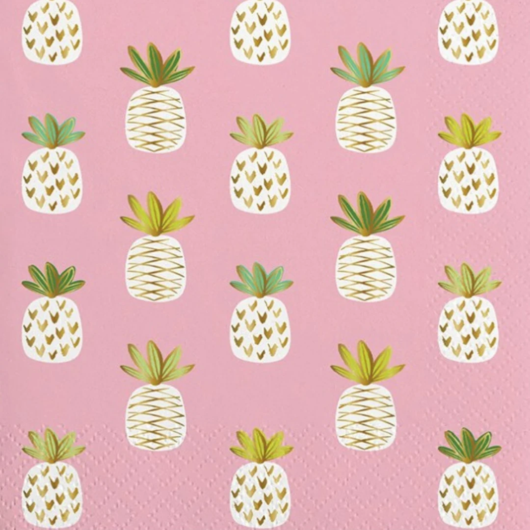 Plush Appeal, LLC Party Supplies Pineapples Cocktail Napkins - 5" X 5" (20 Count) 3 Plush Appeal, LLC Party Supplies Pineapples Cocktail Napkins - 5" X 5" (20 Count)