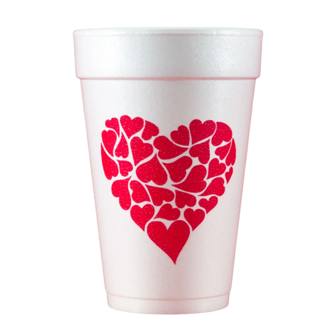 MGSPOT Party Supplies Heart Of Hearts Foam Cups - Pack Of 10 (Each) 3 MGSPOT Party Supplies Heart Of Hearts Foam Cups - Pack Of 10 (Each)