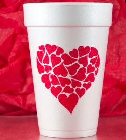 MGSPOT Party Supplies Heart Of Hearts Foam Cups - Pack Of 10 (Each) 5 MGSPOT Party Supplies Heart Of Hearts Foam Cups - Pack Of 10 (Each)