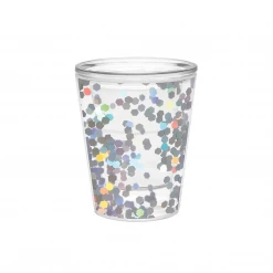 MGSPOT Silver Confetti Shot Glass - 1.3oz (Each) Party Supplies