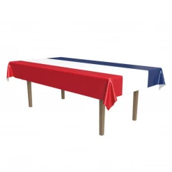 MGSPOT Patriotic Red, White And Blue Plastic Tablecover 54" X 108" (Each) Party Supplies