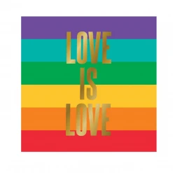 Plush Appeal Party Supplies 5" Love Is Love Beverage Napkins (Pack Of 20)