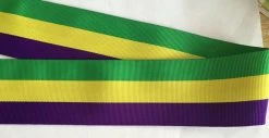 Plush Appeal, LLC Party Supplies 2" X 6yds Purple, Green And Gold Grosgrain Ribbon (Each)