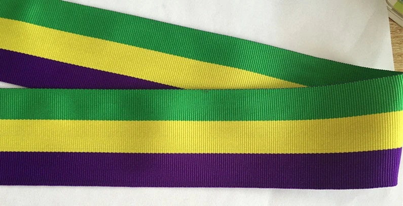 Plush Appeal, LLC Party Supplies 2" X 6yds Purple, Green And Gold Grosgrain Ribbon (Each) Plush Appeal, LLC Party Supplies 2" X 6yds Purple, Green And Gold Grosgrain Ribbon (Each)