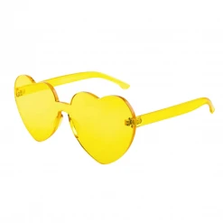 - No Manufacturer - Yellow Acrylic Heart Glasses (Each) Novelties