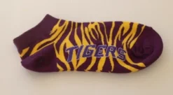 MGSPOT Purple And Gold Tiger Stripe Ankle Socks (Pair)