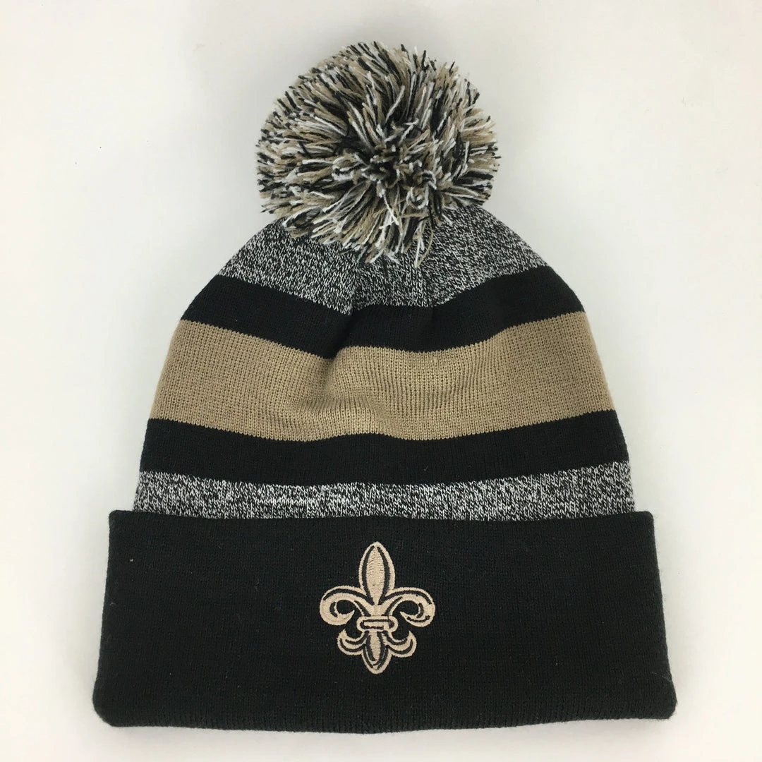 MGSPOT Fleur De Lis Beanie With Pom Pom (Each) 3 MGSPOT Fleur De Lis Beanie With Pom Pom (Each)