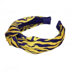 Plush Appeal, LLC Purple & Gold Tiger Striped Knot Headband (Each)