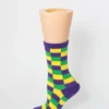 Mardi Gras Spot Gifts & Apparel Purple, Green And Yellow Checkerboard Socks (Pair)
