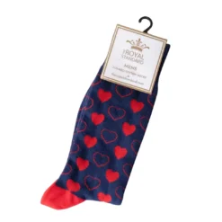 - No Manufacturer - Gifts & Apparel Men's Heart Socks Navy/Red One Size (Pair)